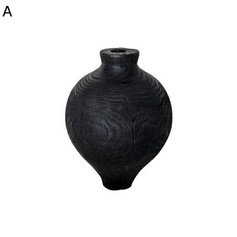 楽天市場】木製花器 炭化木 ウッド ブラック ブラウン 小さめ花器 花瓶