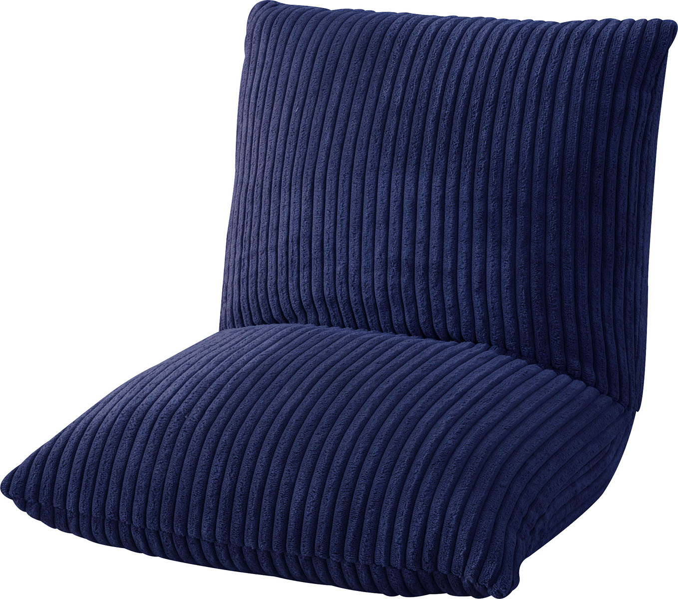 東谷 フロアチェア カックンリクライナー W38×D38-45×H36×SH12 ネイビー|ベージュ|グレー RKC-627NV 4985155199709 イス 椅子 座椅子 ロースタイル たためる コンパクト収納 スツール ボリューム 高級感 肌触り コーデュロイ生地 座り心地 おしゃれ リビング ポリエステル