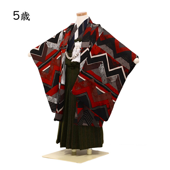 七五三セット 五歳児 赤 男児 幾何学模様 五歳児 着物 5才 着物セット お参り 写真 冠婚葬祭 晴れ着 和装 レンタル着物 はかま 753 羽織 袴 フルセット 男の子 男子 七五三 男児袴セットレンタル 赤 五歳児 袴 男児 5a1 往復送料無料 七五三レンタル 男の子