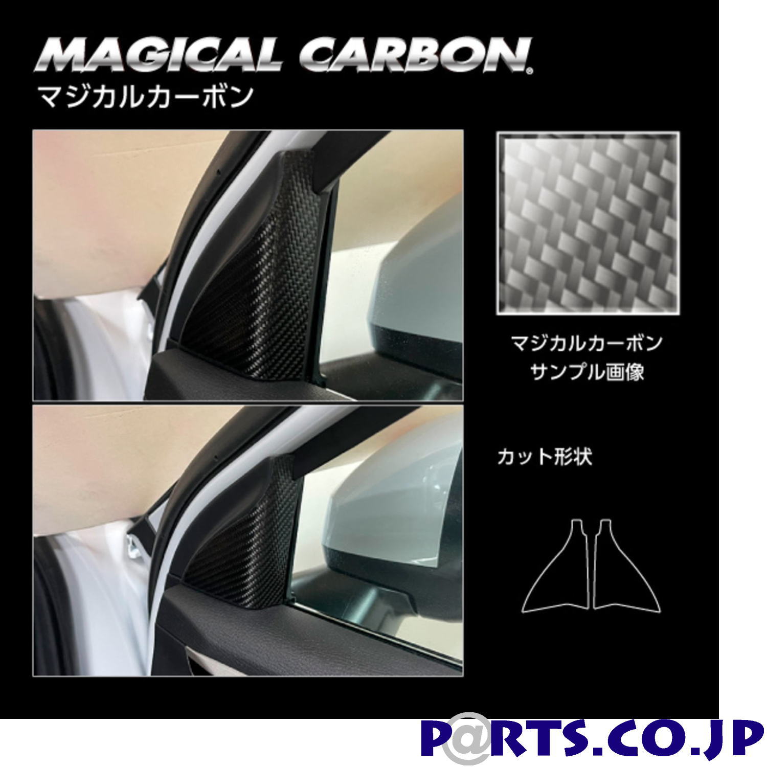 マジカルカーボン ガンメタ フロントドアコーナーパネル 三菱 アウトランダーPHEV GN0W P (2021.12～) CFDCM-2
