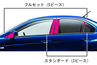 三菱 ギャランフォルティススポーツバック マジカルカーボン ピラーセット スタンダードタタイプ レッド CX4A ギャランフォルティススポーツパック(2008/12～)