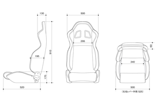 SPARCO(スパルコ) R100バケットシート ブラック×グレー ボーダー