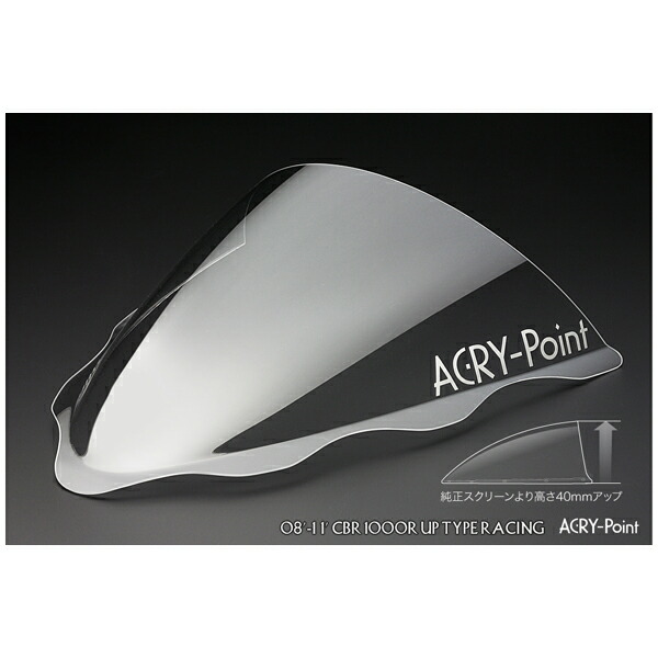 アクリポイント ACRY-Point スクリーン レーシング [クリア] CBR1000RR Uptype('08～'11) 110270