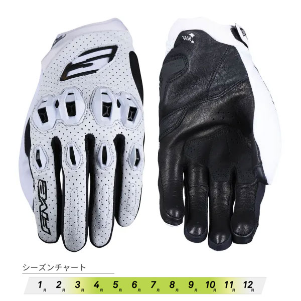 【4月10日出荷】FIVE ファイブ グローブ STUNT EVO2 LEATHER(スタント エボ2 レザー) ホワイト [XLサイズ] FIVE3841300107337