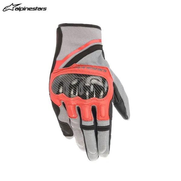 【7月25日出荷】alpinestars アルパインスターズ CHROME グローブ 9203 ASH GRAY BLACK BRIGHT RED[XLサイズ] ALP8059175360596｜PartsBoxSystemJapan