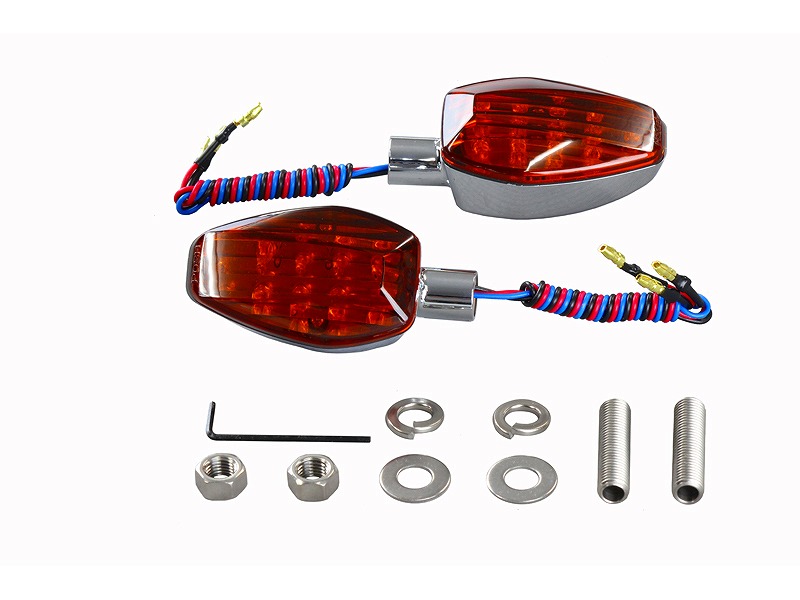 【7月28日出荷】POSH LW.LEDウインカー ダブル SV/OR　096451｜PartsBoxSystemJapan