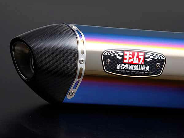 ヨシムラ YZF-R125/YZF-R15/MT-125/XSR125 フルエキゾーストマフラー 機械曲R-77Sサイクロン EXPORT SPEC[STBC]チタンブルー/カーボンエンド 110A-36A-5180B 53,273円