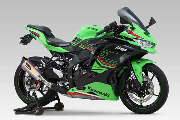 ヨシムラ ZX-25R(23-24) スリップオンマフラー HEPTA FORCE TSS サイクロン EXPORT SPEC 政府認証 STB チタンブルーカバー 110-247-L26G0