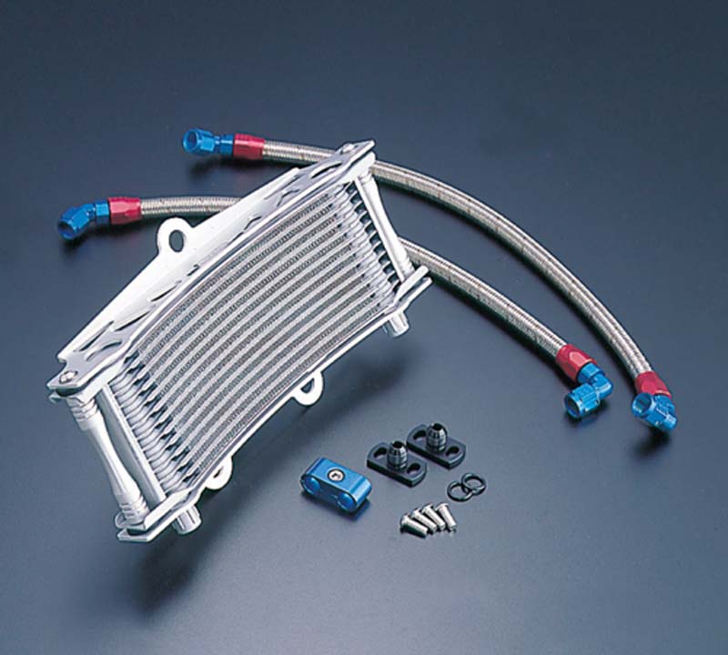 ACTIVE(アクティブ) ZEPHYR750 ZR-7 KAWASAKI カワサキ オイルクーラーキット ラウンド シルバー #6 サーモ対応 AC14037913C
