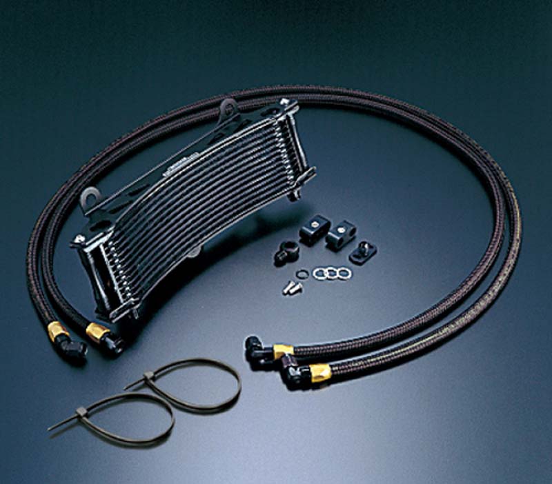 【5月22日入荷予定 受付中】ACTIVE(アクティブ) ZEPHYR1100 ZEPHYR1100RS カワサキ オイルクーラーキット(サイド廻し)ラウンド ブラック ♯6 AC14048413B
