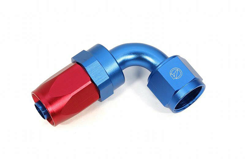 【4月11日入荷予定 受付中】ACTIVE(アクティブ) ＃8 90°ベントチューブフィッティング (ブルー/レッド) AC4008090