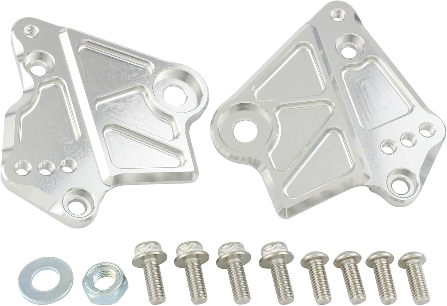 【4月21日出荷】シフトアップ NSF100 NSR50 NSR80 ホンダ HONDA ガセットステップアッププレート(アルミ削り出し/シルバー) 210075-03