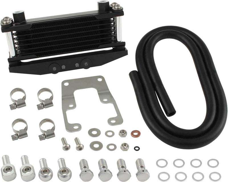シフトアップ モンキー ゴリラ ホンダ HONDA オイルクーラーKIT コア8段 ヘッドトップマウント 取り出し無し(シルバーパイプ) 915246-63