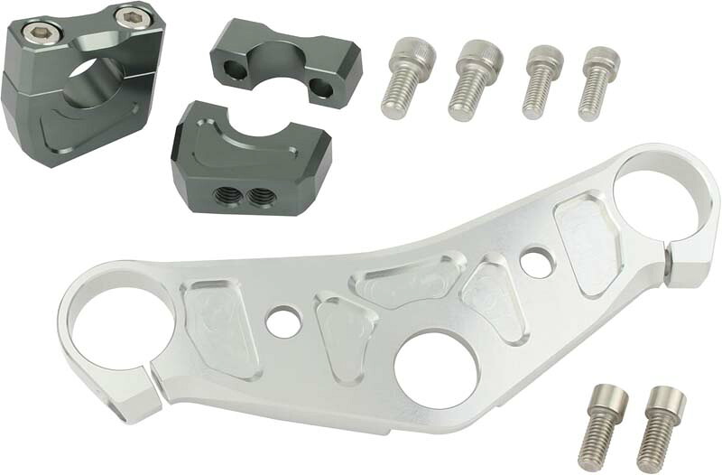 シフトアップ XR50モタード XR100モタード ビレットトップブリッジクランプSET (アルミ削り出し/ガンメタ) 201080-09