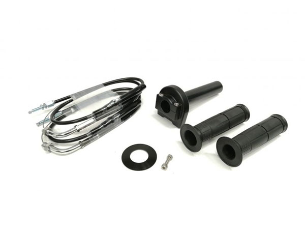 【4月11日入荷予定 受付中】ACTIVE(アクティブ) 汎用スロットルキット TYPE-1 ブラック 巻取φ40 [ワイヤー:メッキ金具 800mm] 1061482