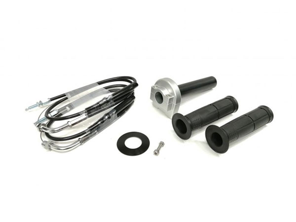 【在庫あり】ACTIVE(アクティブ) 汎用スロットルキット TYPE-1 シルバー 巻取φ28 [ワイヤー:メッキ金具 800mm] 1061181｜PartsBoxSystemJapan 8,369円