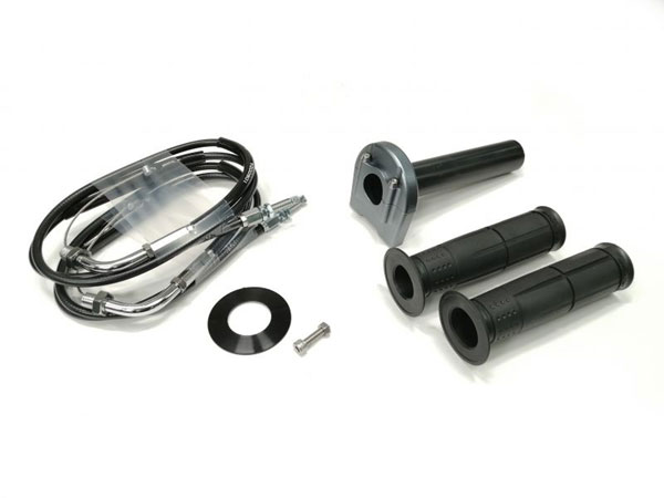 【在庫あり】ACTIVE(アクティブ) 汎用スロットルキット TYPE-3 ガンメタ 巻取φ28 [ワイヤー:メッキ金具 900mm] 1063123｜PartsBoxSystemJapan