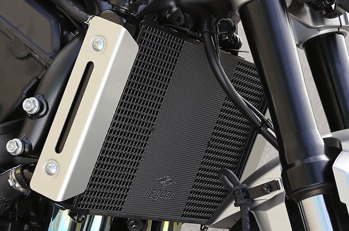 【7月24日出荷】アールズギア CB1000F CB1000 HORNET ラジエターコアガード スモールロゴ ブラック AC00-048H-SB|PartsBoxSystemJapan