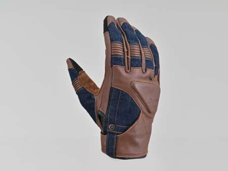 【4月21日出荷】デイトナ DG-027 デニムパッドレザーグローブ ブラウン M DAY62971