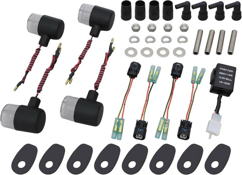 POSH Z900RS/CAF? ウインカーキット LED クラシカル 71タイプウインカー車種専用キット ブラックボディ／クリアーレンズ P132092-76