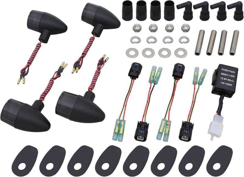 POSH Z900RS/CAF? ウインカーキット LED クラシカル 砲弾タイプウインカー車種専用キット ブラックボディ／スモークレンズ P132097-76