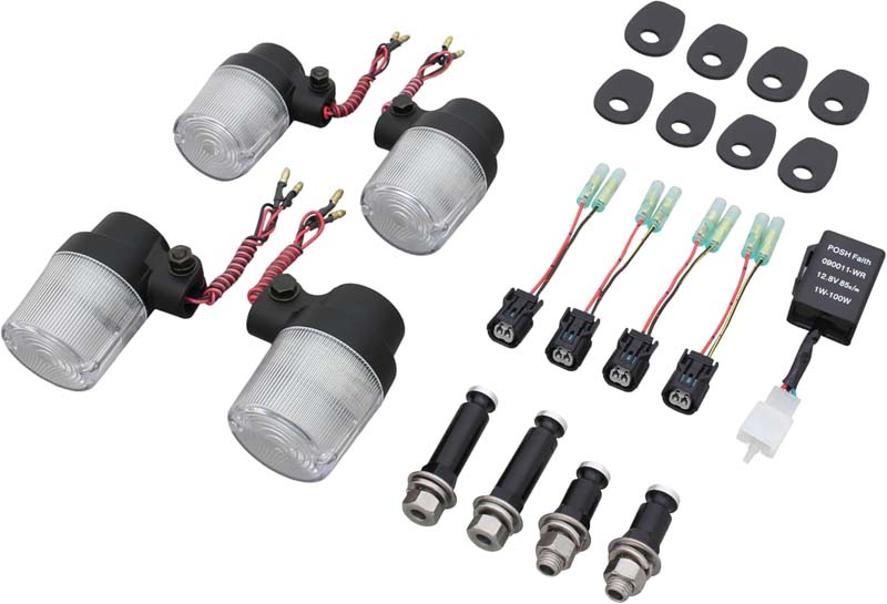 POSH Z900RS/CAF? ウインカーキット LED スーパーバイクウインカー車種専用キット ブラックボディ／クリアーレンズ P132194-76
