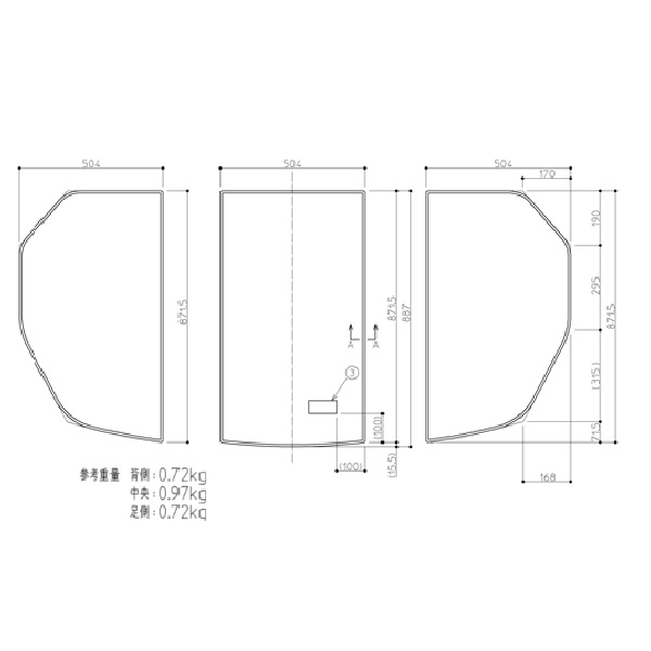 TOTO 2階建てバス御部屋 風呂上蓋 固定ディスクラクかるふた3枚 AFKKS80023KSAA31W