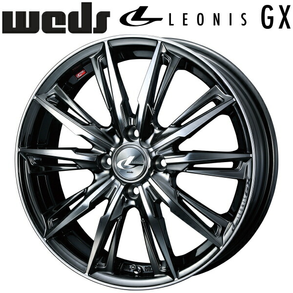 Weds LEONIS GX ブラックメタルコート/ミラーカット ホイール1本価格6.0J-16インチ 4穴/PCD100 インセット+50 ハブ径:65φ 座面形状:M12 60°テーパー座専用【代引不可】|PartsDepot