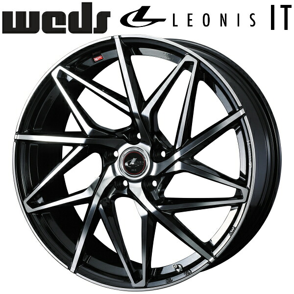 Weds LEONIS IT パールブラック/ミラーカット ホイール4本セット 8.5J-20インチ 5穴/PCD114.3 インセット+45 ハブ径:73φ 座面形状:M12 60°テーパー座専用【代引不可】