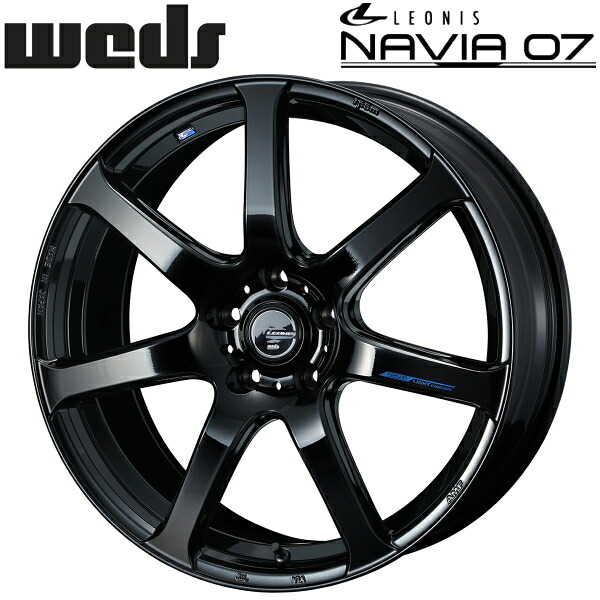 Weds LEONIS NAVIA07 プレミアムブラック ホイール1本価格7.0J-17インチ 5穴/PCD114.3 インセット+47 ハブ径:73φ 座面形状:M12 60°テーパー座専用【代引不可】|PartsDepot