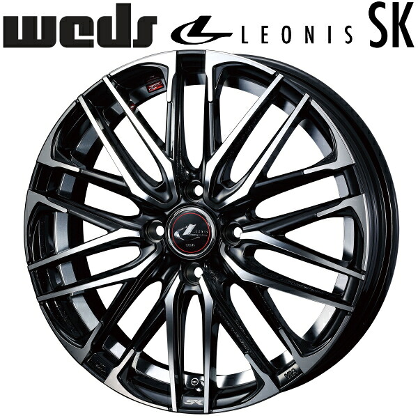 Weds LEONIS SK パールブラック/ミラーカット ホイール1本価格4.5J-15インチ 4穴/PCD100 インセット+45 ハブ径:65φ 座面形状:M12 60&deg;テーパー座専用【代引不可】｜PartsDepot