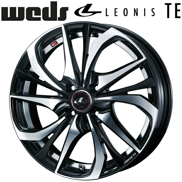 Weds LEONIS TE パールブラック/ミラーカット ホイール4本セット 5.5J-15インチ 4穴/PCD100 インセット+50 ハブ径:65φ 座面形状:M12 60°テーパー座専用【代引不可】