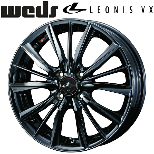Weds LEONIS VX ブラックメタルコートI ホイール4本セット 5.0J-16インチ 4穴/PCD100 インセット+45 ハブ径:73φ 座面形状:M12 60°テーパー座専用【代引不可】