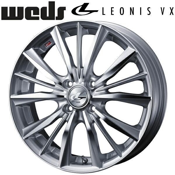 Weds LEONIS VX ハイパーシルバーミラーカット ホイール4本セット 4.5J-14インチ 4穴/PCD100 インセット+45 ハブ径:73φ 座面形状:M12 60°テーパー座専用【代引不可】