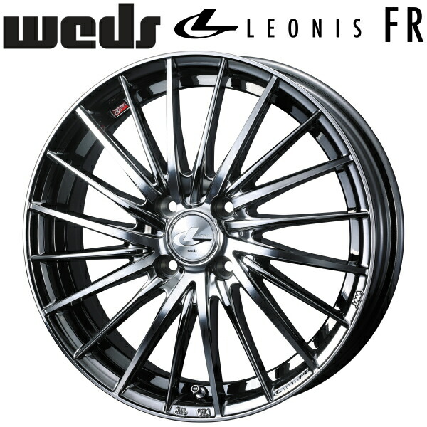 Weds LEONIS FR ブラックメタルコート/ミラーカット ホイール4本セット 6.0J-16インチ 4穴/PCD100 インセット+50 ハブ径:65φ 座面形状:M12 60°テーパー座専用【代引不可】