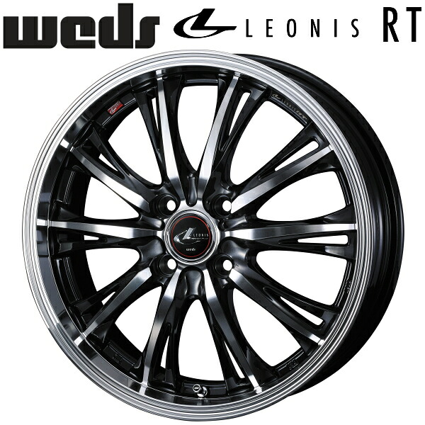 Weds LEONIS RT パールブラック/ミラーカット ホイール4本セット 5.5J-15インチ 4穴/PCD100 インセット+43 ハブ径:65φ 座面形状:M12 60°テーパー座専用【代引不可】