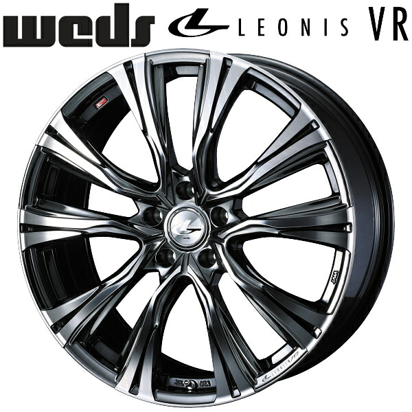 Weds LEONIS VR ブラックメタルコート/ミラーカット ホイール1本価格 8.0J-19インチ 5穴/PCD114.3 インセット+50 ハブ径:73φ 座面形状:M12 60°テーパー座、M14 60°テーパー座【代引不可】