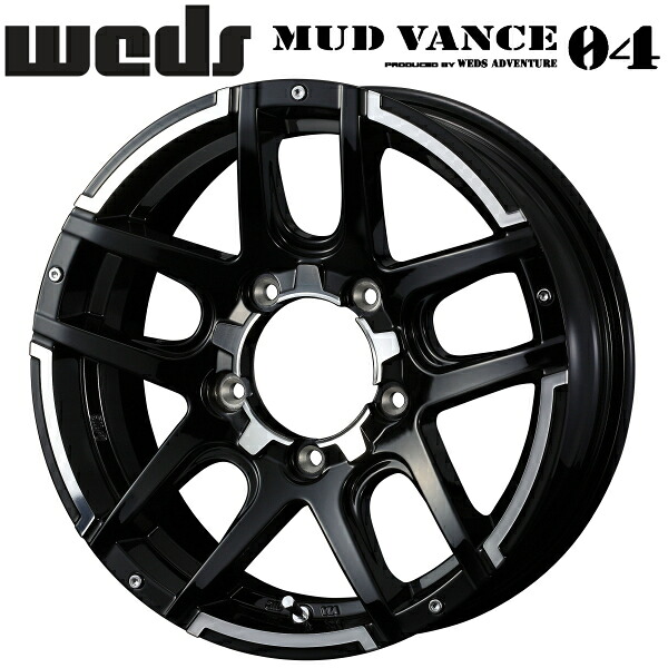WEDS ADVENTURE MUD VANCE04 ブラックポリッシュ ホイール1本価格 5.5J-16インチ 5穴/PCD139.7 インセット+22 ハブ径:110.5φ 座面形状:M12 60°テーパー座専用【代引不可】