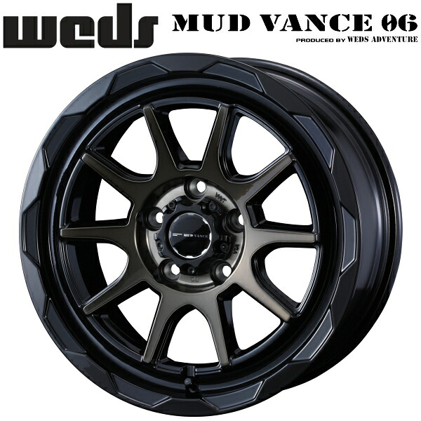 WEDS ADVENTURE MUD VANCE06 ブラックポリッシュブロンズクリア ホイール1本価格 7.0J-16インチ 5穴/PCD114.3 インセット+38 ハブ径:73φ 座面形状:M12 60°テーパー座専用【代引不可】