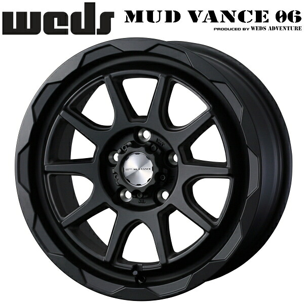 WEDS ADVENTURE MUD VANCE06 フルマットブラック ホイール1本価格6.0J-16インチ 5穴/PCD100 インセット+40 ハブ径:73φ 座面形状:M12 60&deg;テーパー座専用【代引不可】｜PartsDepot
