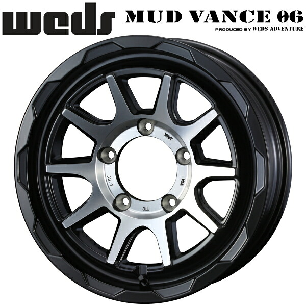 WEDS ADVENTURE MUD VANCE06 マットブラックポリッシュ ホイール4本セット 6.0J-16インチ 5穴/PCD139.7 インセット-5 ハブ径:110.5φ 座面形状:M12 60°テーパー座専用【代引不可】