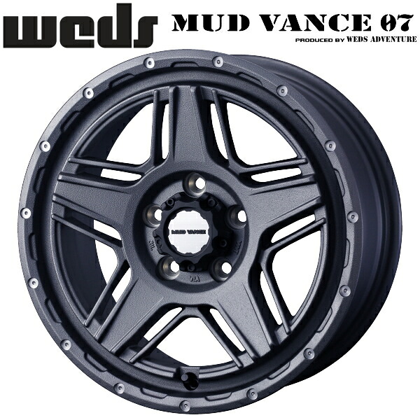 WEDS ADVENTURE MUD VANCE07 フリントグレイ ホイール1本価格7.0J-17インチ 5穴/PCD114.3 インセット+40 ハブ径:73φ 座面形状:M12 60&deg;テーパー座専用【代引不可】｜PartsDepot 28,391円