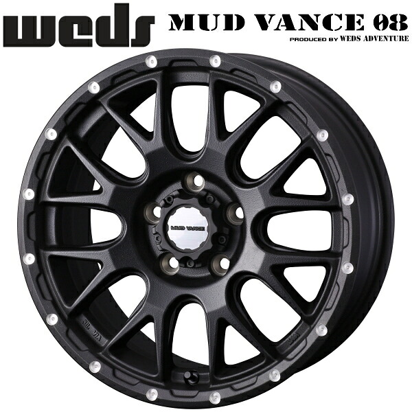 WEDS ADVENTURE MUD VANCE08 フリントブラック ホイール1本価格7.0J-17インチ 5穴/PCD114.3 インセット+38 ハブ径:73φ 座面形状:M12 60&deg;テーパー座、M14 60&deg;テーパー座【代引不可】｜PartsDepot 28,391円