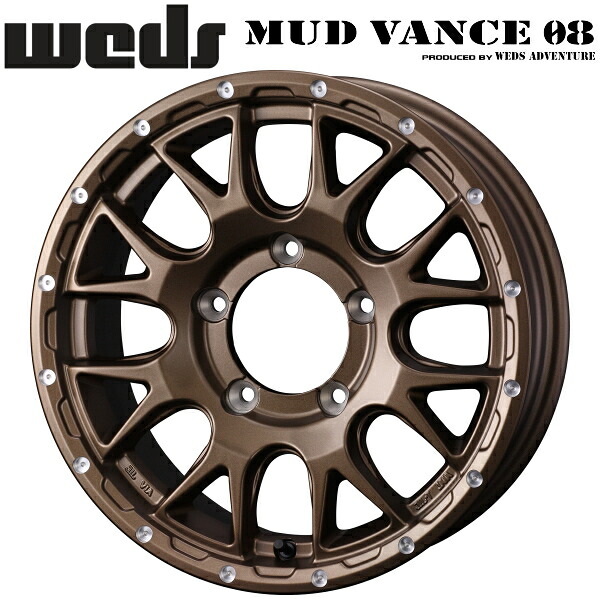 WEDS ADVENTURE MUD VANCE08 マットブロンズ ホイール4本セット 5.5J-16インチ 5穴/PCD139.7 インセット+22 ハブ径:110.5φ 座面形状:M12 60°テーパー座専用【代引不可】
