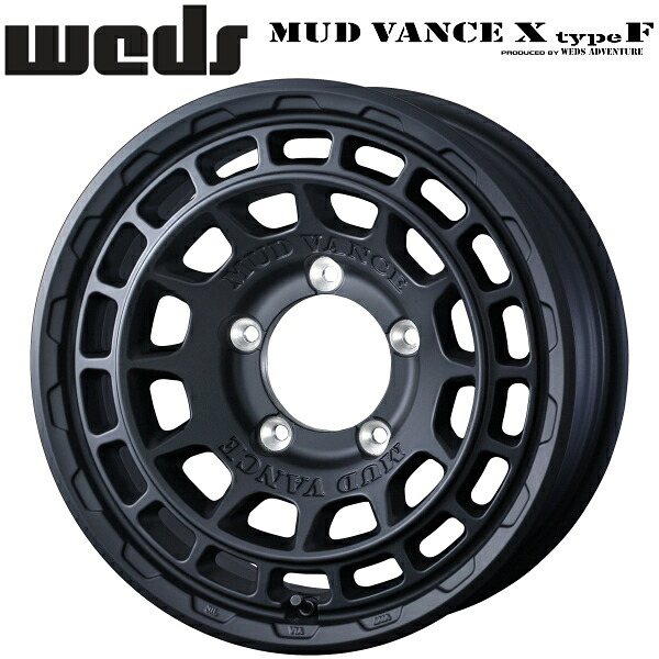 WEDS ADVENTURE MUD VANCE X Type F フルマットブラック ホイール1本価格 5.5J-16インチ 5穴/PCD139.7 インセット+22 ハブ径:108.25φ 座面形状:M12 60°テーパー座専用【代引不可】