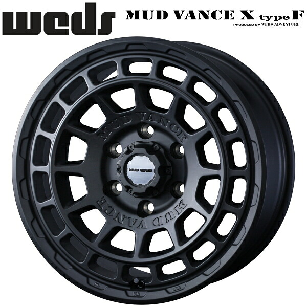 WEDS ADVENTURE MUD VANCE X Type F フルマットブラック ホイール4本セット6.5J-16インチ 6穴/PCD139.7 インセット+38 ハブ径:106φ 座面形状:M12 60&deg;テーパー座専用【代引不可】｜PartsDepot