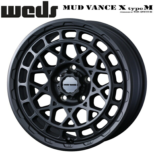 WEDS ADVENTURE MUD VANCE X Type M フルマットブラック ホイール4本セット 7.0J-16インチ 5穴/PCD114.3 インセット+35 ハブ径:73φ 座面形状:M12 60°テーパー座、M14 60°テーパー座【代引不可】