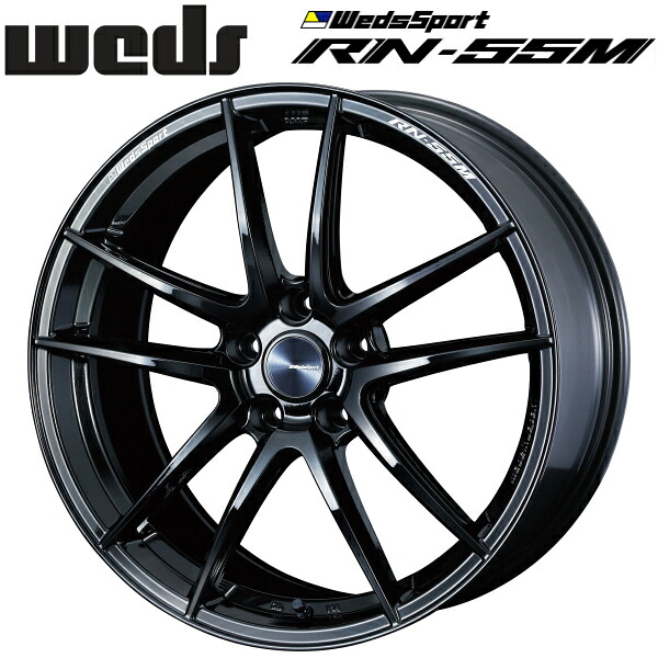 WedsSport RN-55M グロスブラック ホイール4本セット8.0J-19インチ 5穴/PCD112 インセット+48 ハブ径:66.5φ 座面形状:M12 60°テーパー座、M14 60°テーパー座【代引不可】|PartsDepot
