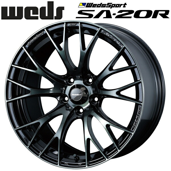 WedsSport SA-20R ウォースブラッククリアー ホイール1本価格 9.5J-18インチ 5穴/PCD114.3 インセット+45 ハブ径:73φ 座面形状:M12 60°テーパー座専用【代引不可】