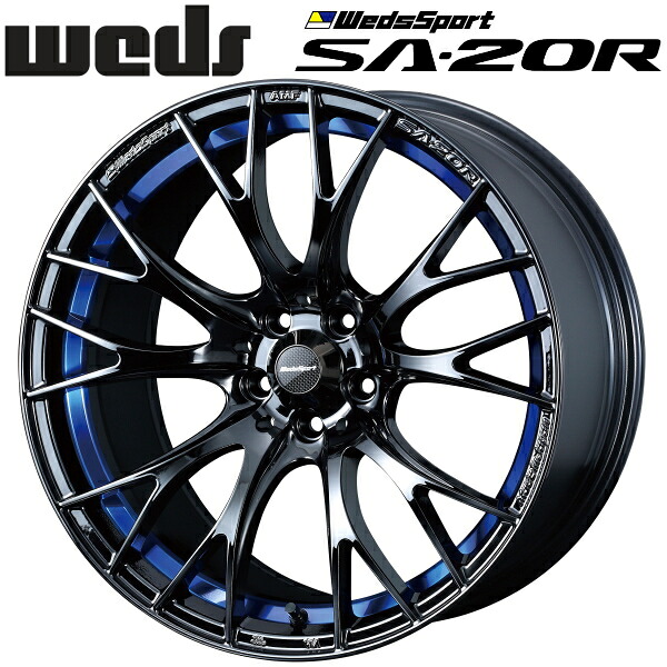 WedsSport SA-20R ブルーライトクロームII ホイール1本価格 7.5J-17インチ 5穴/PCD114.3 インセット+45 ハブ径:73φ 座面形状:M12 60°テーパー座専用【代引不可】
